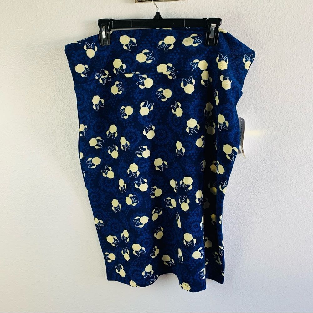 Lularoe Navy Yellow Minnie Mouse‎ Pencil Skirt